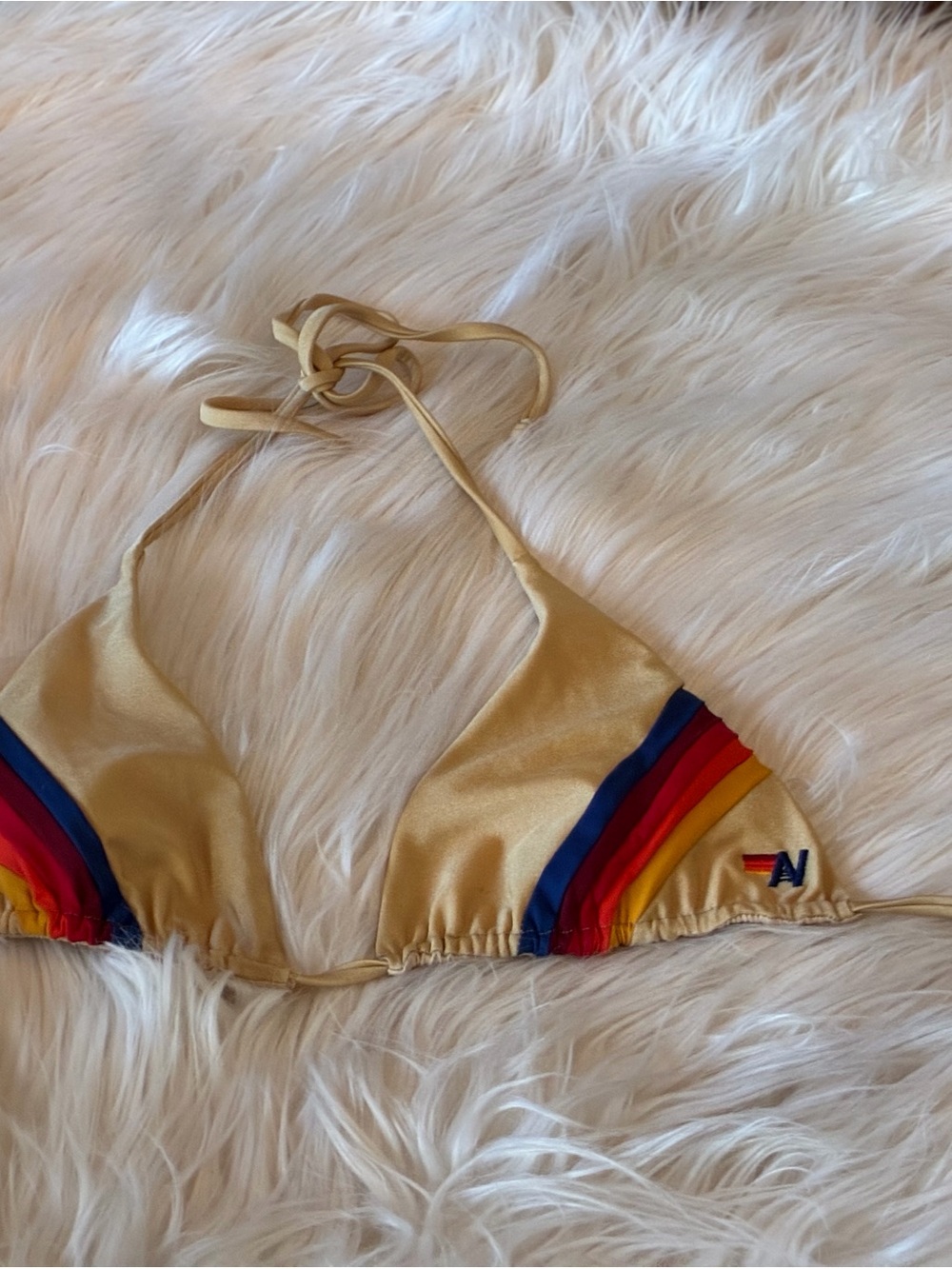 Aviator Nation Gold Triangle Bikini top.  XL - Picture 5 of 5